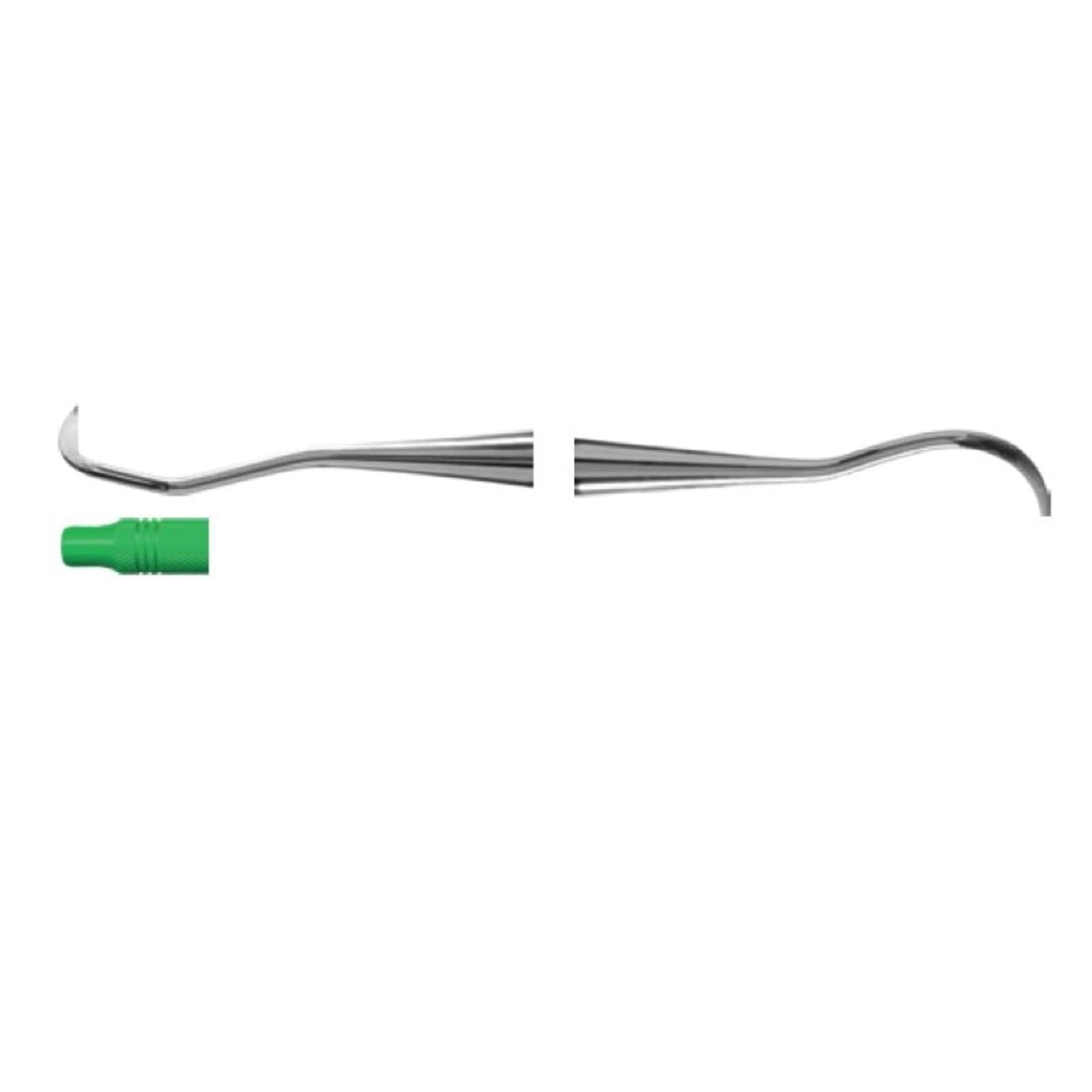 American Eagle Jacquette Sickle Scaler J3/U5, Double End, Talon Tough Stainless Steel, EagleLite Resin Handle, Green, 3/8" Handle, AESJ3-U5X thumbnail 2