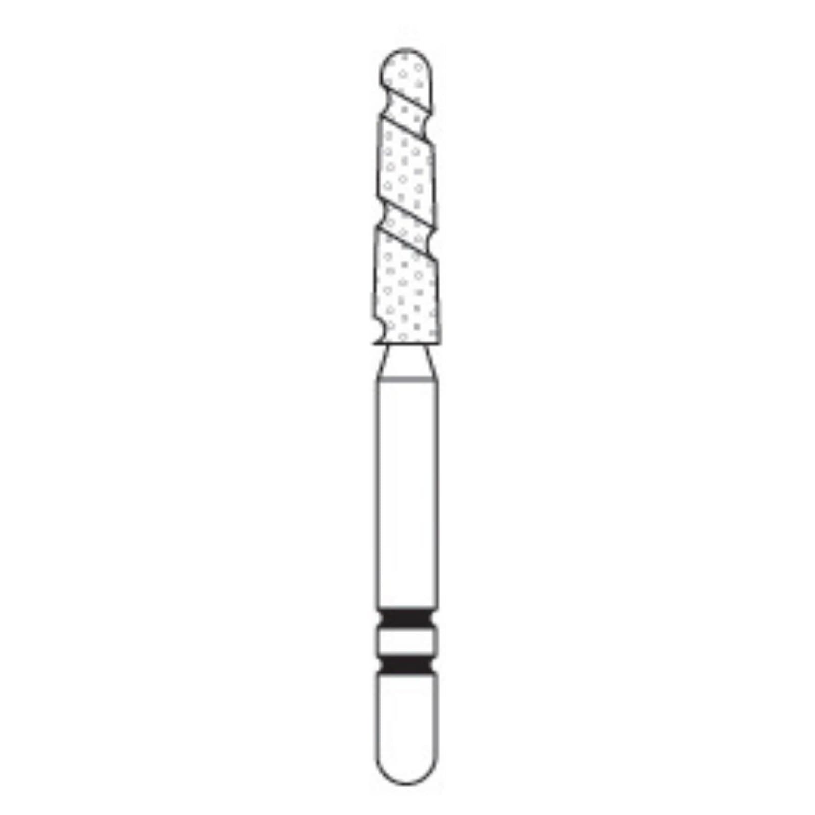 Two Striper TS2000 Diamond Bur, FG, Round-End Taper, #2005.8, Coarse, Green, 1.8 mm Major/1.3 mm Minor Diameter, 8 mm Length, 5/Pk, 2000058 thumbnail 3