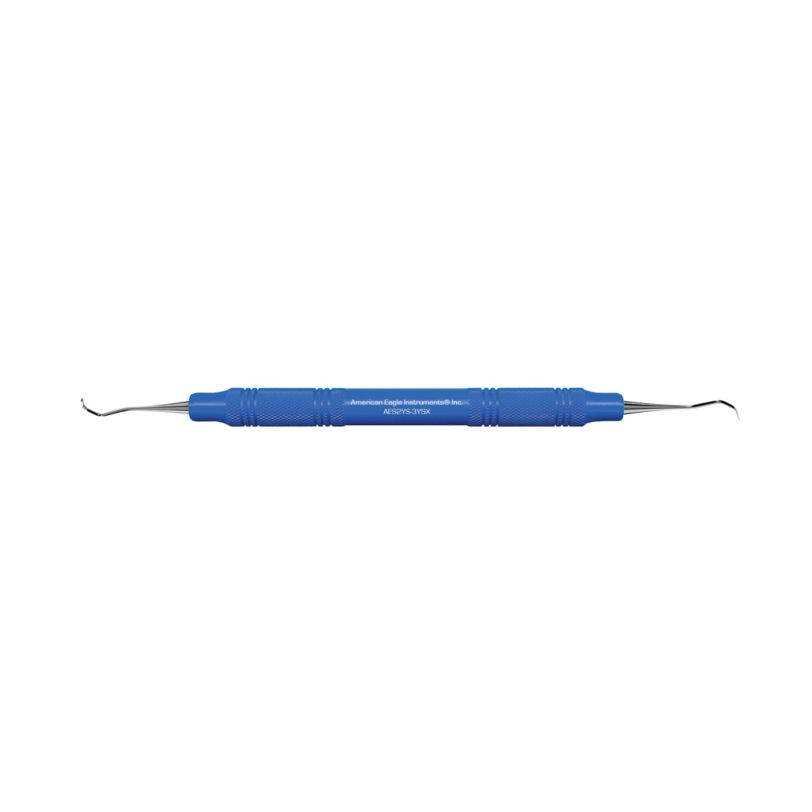 Sickle Scaler, #2YS-3YS (#34-35 Jacquette) Miniature Posterior, Double-Ended, EagleLite Resin Handle, 3/8", Blue, 1/Pk, AES2YS-3YSX thumbnail 2