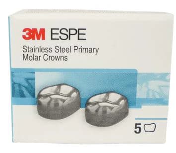 3M ESPE Stainless Steel Primary Molar Crown, First Primary Molar, Upper Right, Size DUR5, 5/Box, D-UR-5 thumbnail 8