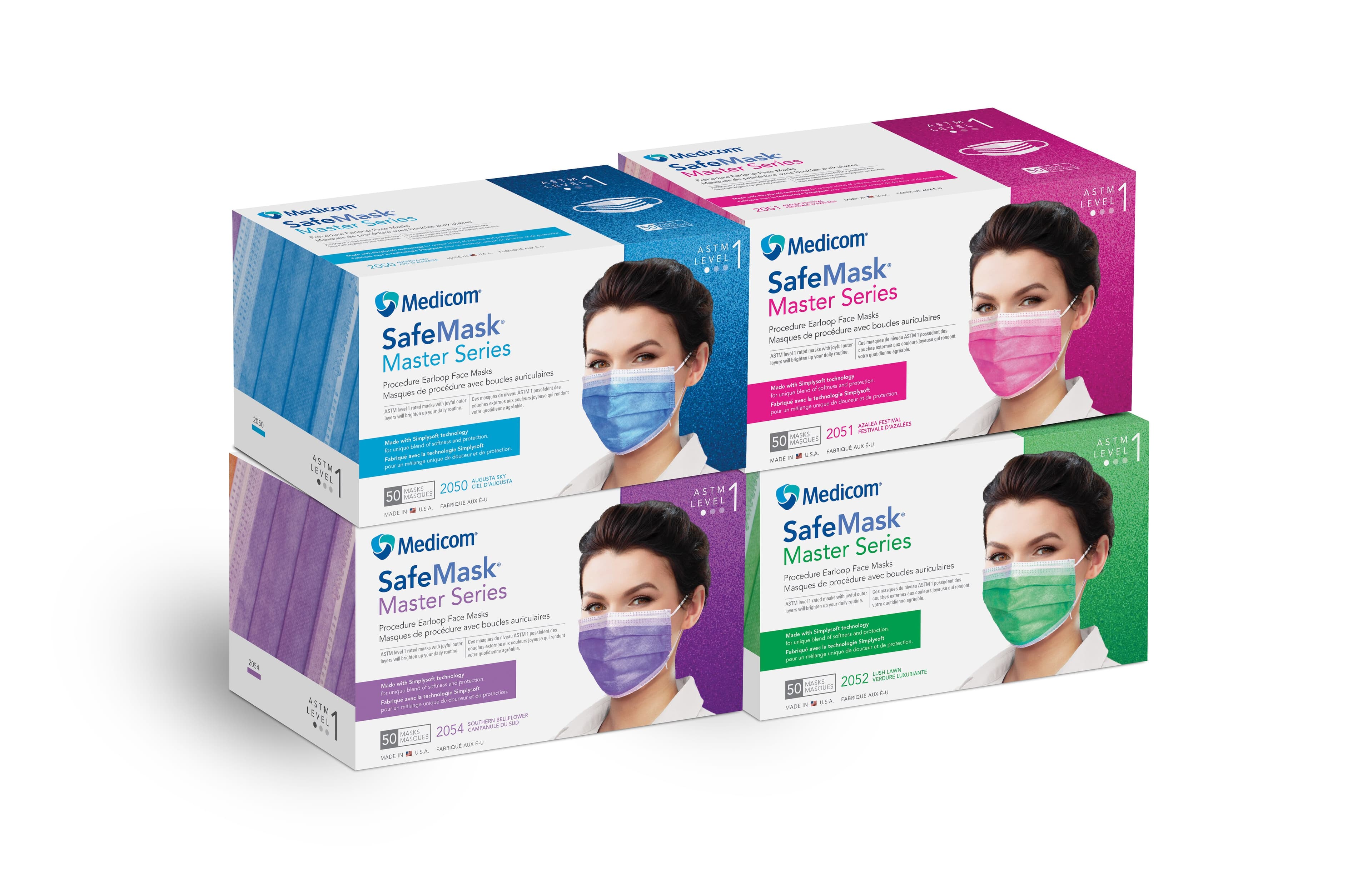SafeMask Master Series Procedure Earloop Face Mask, ASTM Level 1, Azalea Festival (Bright Fuchsia), One Size, 50/Box, 2051 thumbnail 13