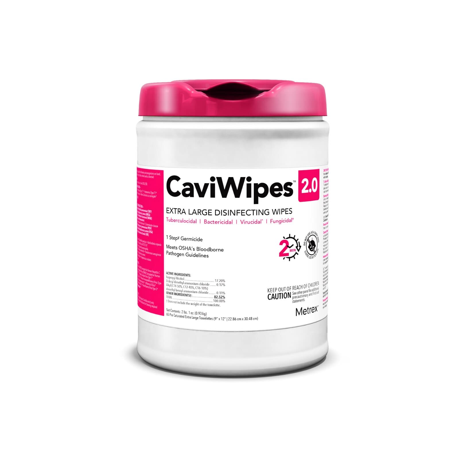CaviWipes 2.0 XL Disinfectant Wipes, 9" x 12", 65 Wipes/Canister, 14-1150 thumbnail 5