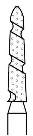 Two Striper TS2000 Diamond Bur, Gold-Plated Curettage (GCP), FG, Coarse, Cone Beveled End, 2007.8GC, 5/Pk thumbnail 2