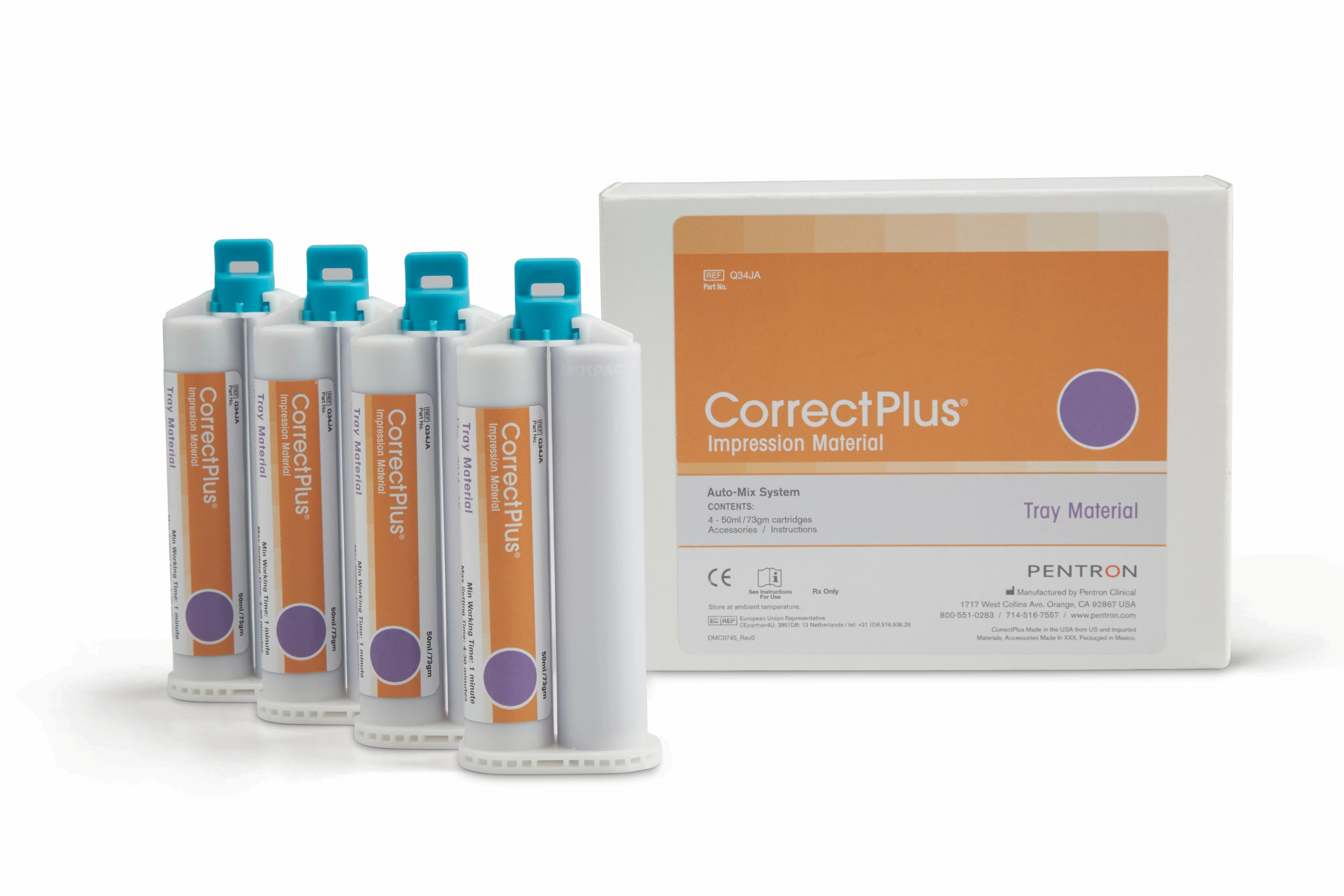 Correct Plus Hydrophilic VPS Impression Material, Berry Tray, Regular Set, 50 ml Cartridges, 32/Pk, Q34JAC thumbnail 2