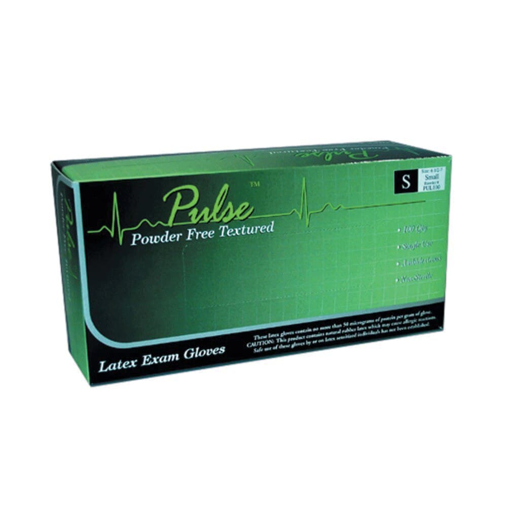 Pulse Latex Powder-Free Textured Exam Gloves, Large, White, 100/Box, 151300 thumbnail 2