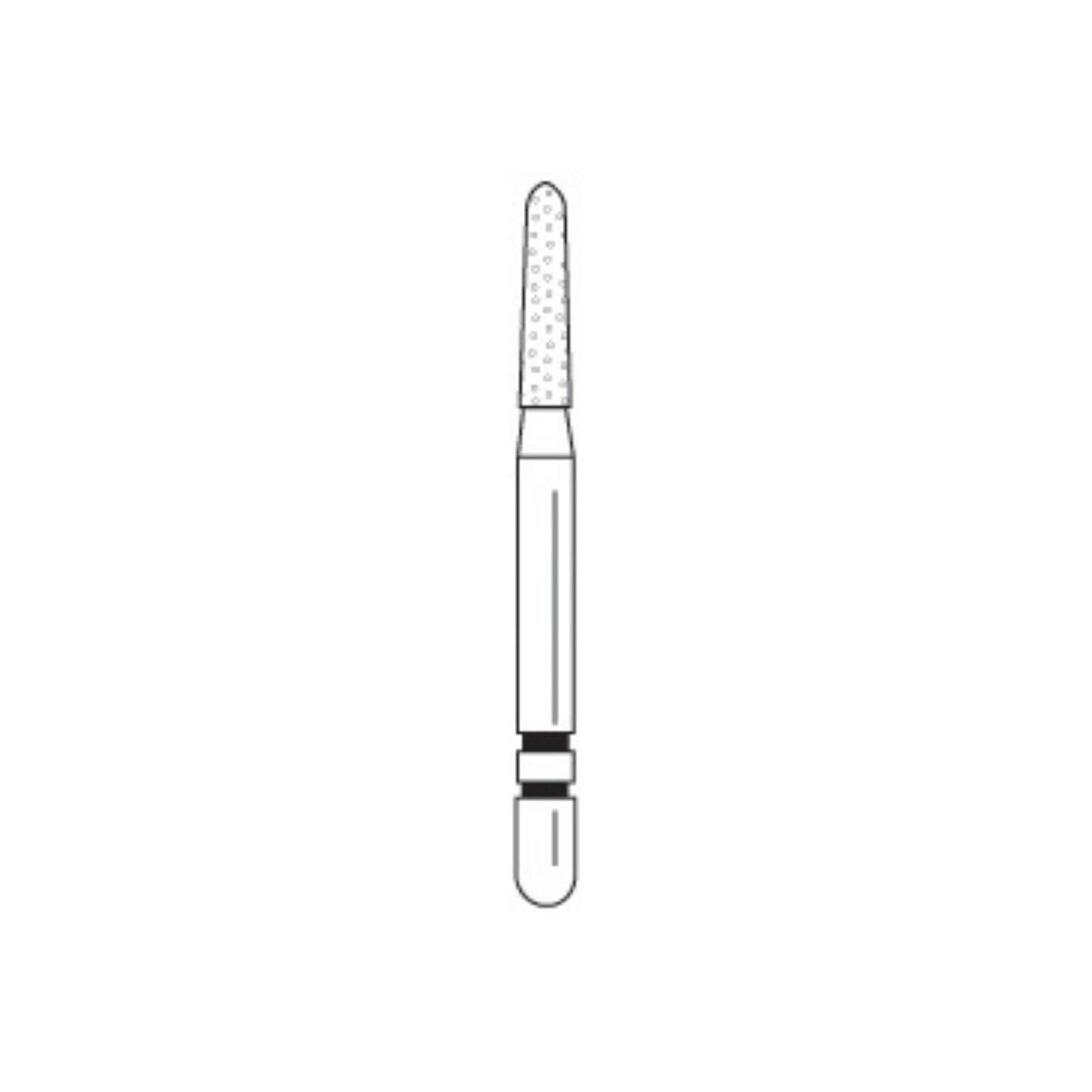 Two Striper® Diamond Bur, FG Friction Grip, Coarse, Flame, #243.6, 1.8 mm Major/1.2 mm Minor Diameter, 5/Pkg thumbnail 2