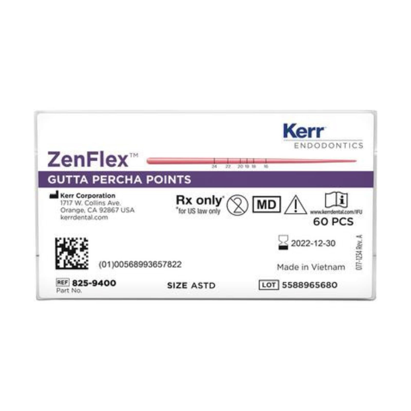 ZenFlex Gutta Percha Points, .04 Taper, Size #45, White, 50/Pk, 825-9445 thumbnail 2