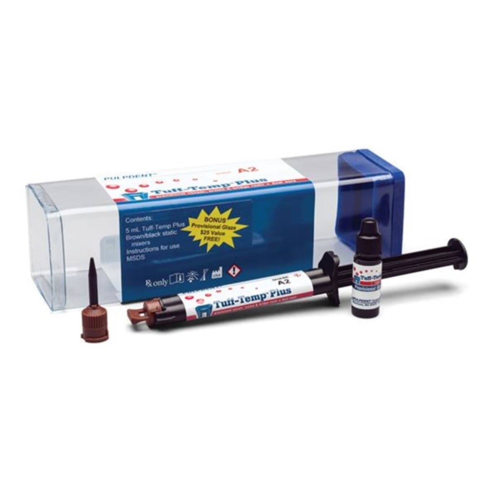 Tuff-Temp Plus Provisional Veneer, Crown & Bridge Resin, A3, 5 mL Automix Syringe Kit, TTP5A3 thumbnail 2