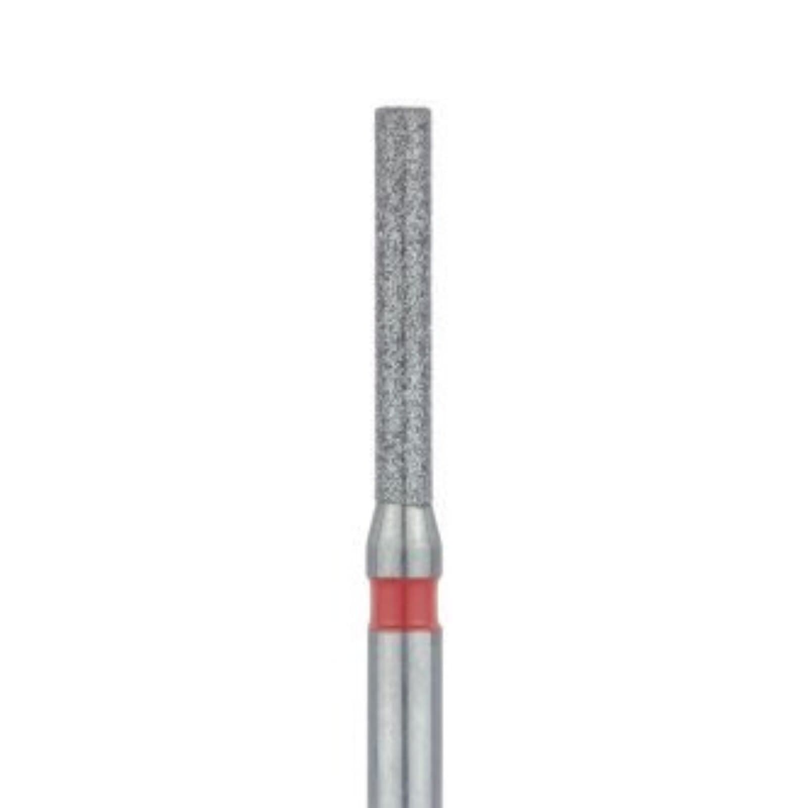 Meisinger 837LF-012-FG Fine Diamond Bur, Long Cylinder, Friction Grip, 1.2 mm Diameter, 8 mm Working Length, Red Ring, 5/Pack thumbnail 3