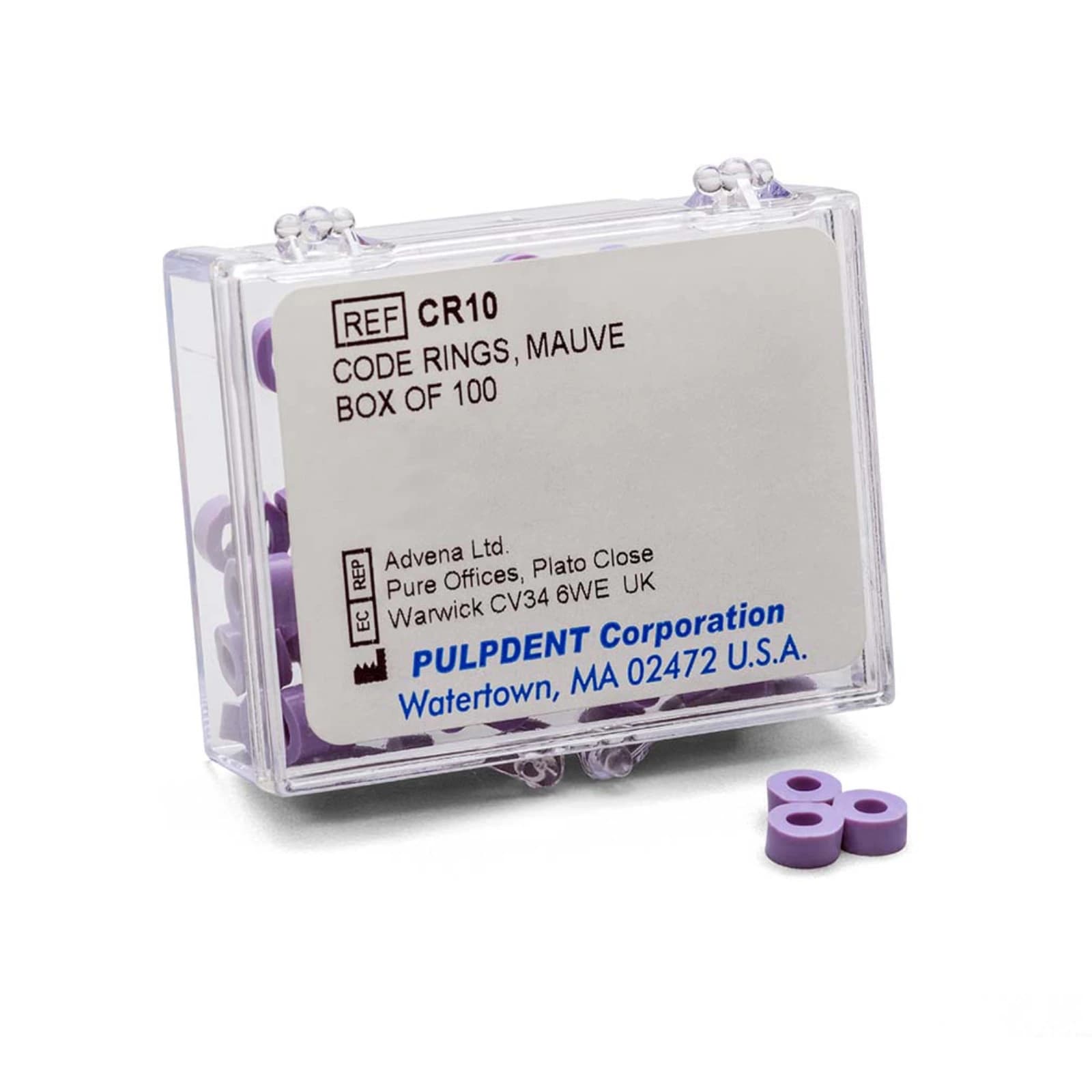 Pulpdent Code Rings, Silicone, Standard Size, Mauve, 50/Box, CR10-50 - Pulpdent Code Rings, Mauve - Image 1