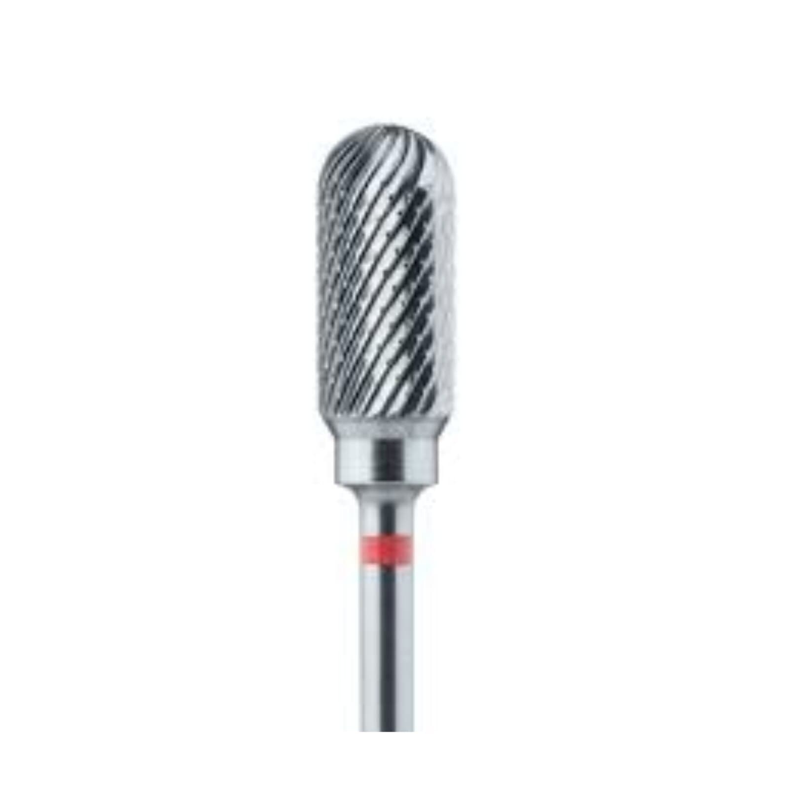 Meisinger Tungsten Carbide Lab Bur, Cylinder Round End, Fine Cross-Cut, HP, 6.0 mm Diameter, 13.7 mm Head Length, Red Ring, HM 72FX-060 thumbnail 2