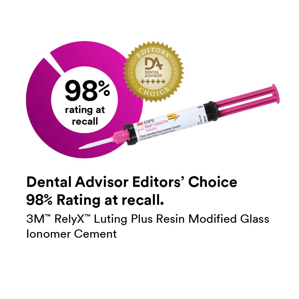 3M RelyX Luting Plus Automix Resin-Modified Glass Ionomer Cement, Value Pack, 8.5 g Syringes, 3/Pk, 3535 thumbnail 13