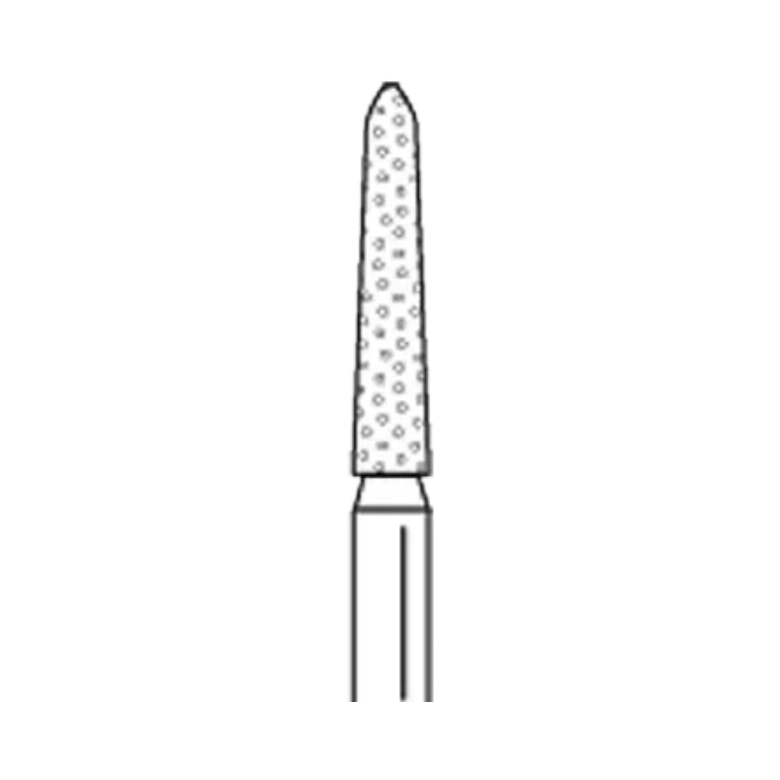 Two Striper Diamond Burs, FG, Flame, 260.10C, 1.4 mm Major/0.5 mm Minor Diameter, 10 mm Length, Coarse, Green, 5/Pk, 2015125 thumbnail 7