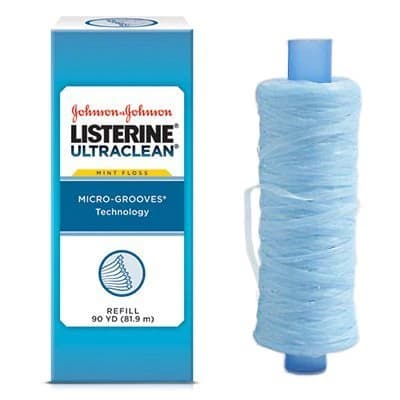 Listerine UltraClean Dental Floss, Mint, 90 yd Spool Refill, 523521700 thumbnail 6
