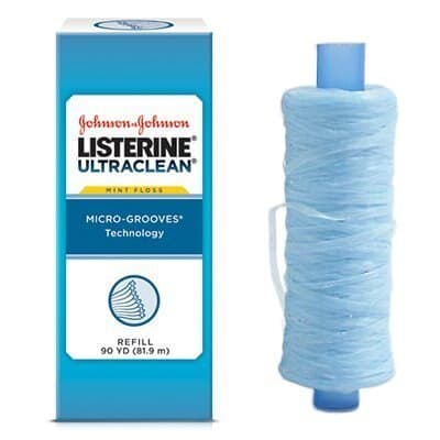 Listerine UltraClean Dental Floss, Mint, 90 yd Spool Refill, 523521700 thumbnail 7