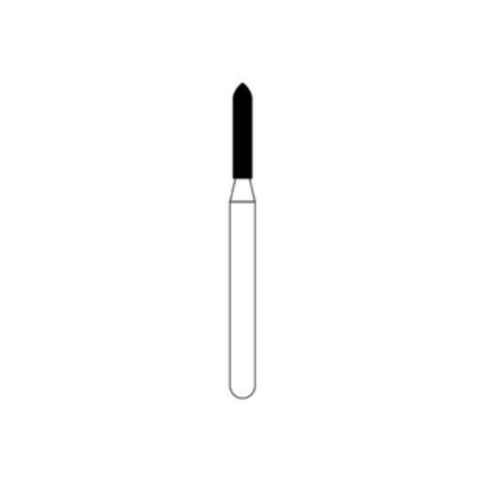 NTI FG Diamond Bur, Medium Grit, Beveled Cylinder, #877-009 / M877-009, 0.9 mm Diameter, 6.0 mm Length, 5/Pk thumbnail 2