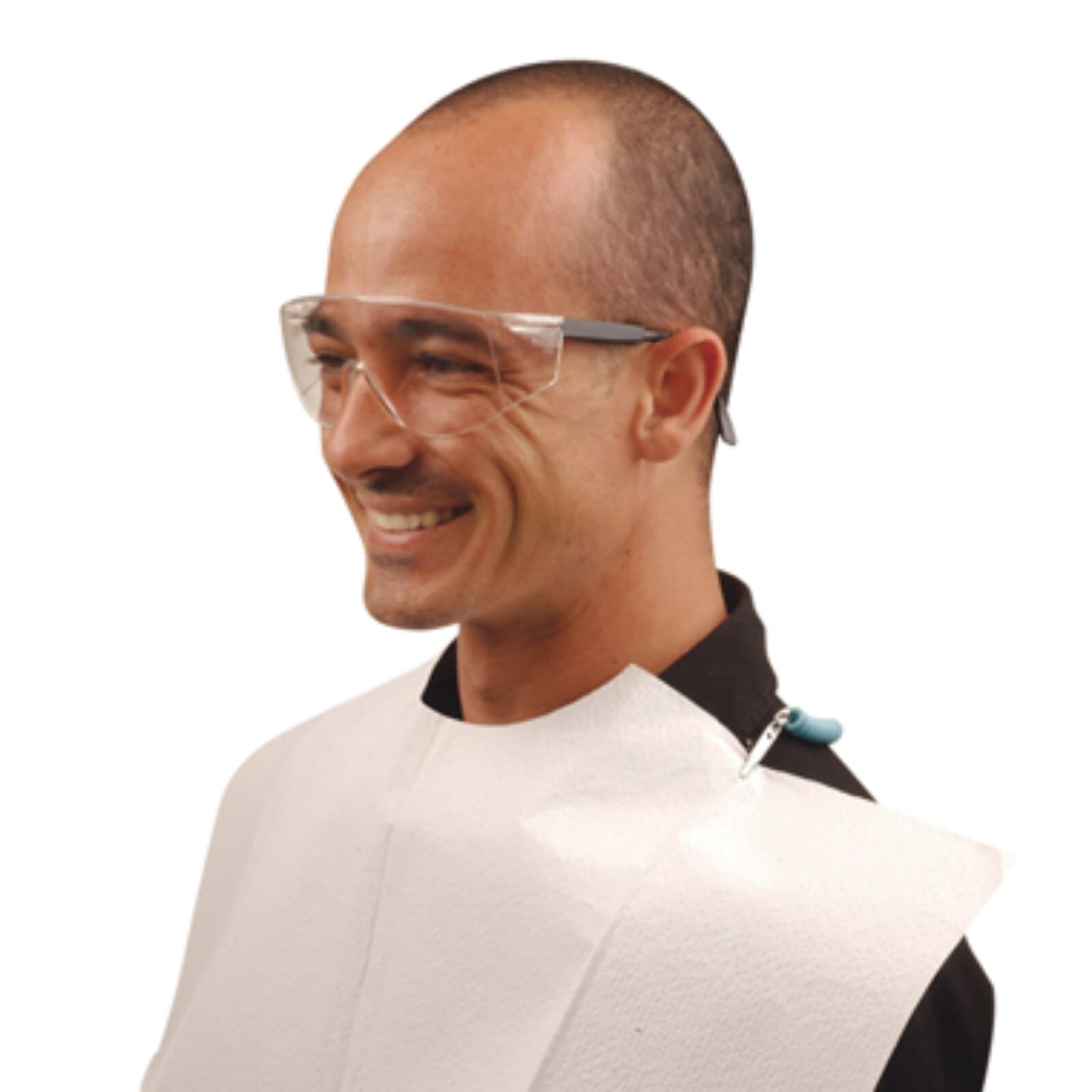 Crosstex Polyback Contour Neck Patient Bib, 3-Ply Paper + 1-Ply Poly, Pebble Embossed, Dusty Rose, 18" x 22", 400/Case, WERUECDR thumbnail 2