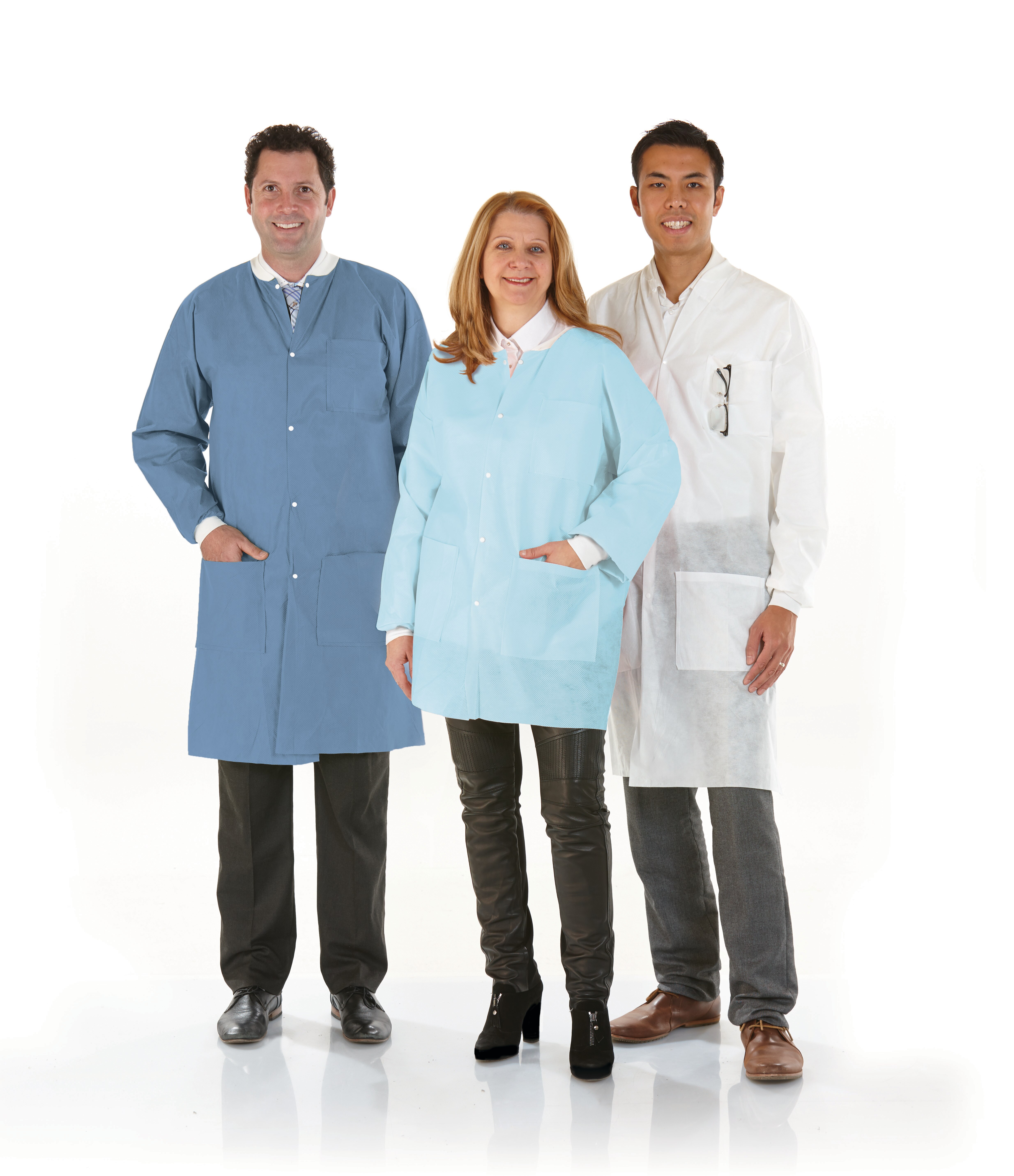Medicom SafeWear High Performance Lab Coat, Soft Blue, X-Large, 12/Pk, 8112-D thumbnail 3