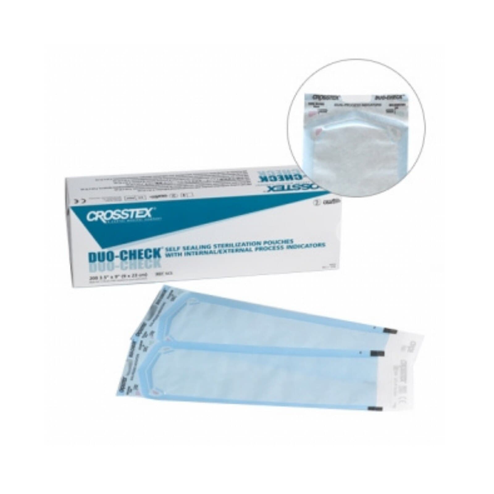 Crosstex Duo-Check Self-Seal Sterilization Pouches, 3-1/2" x 9", Blue Film, 500/Box, SCS5 thumbnail 6