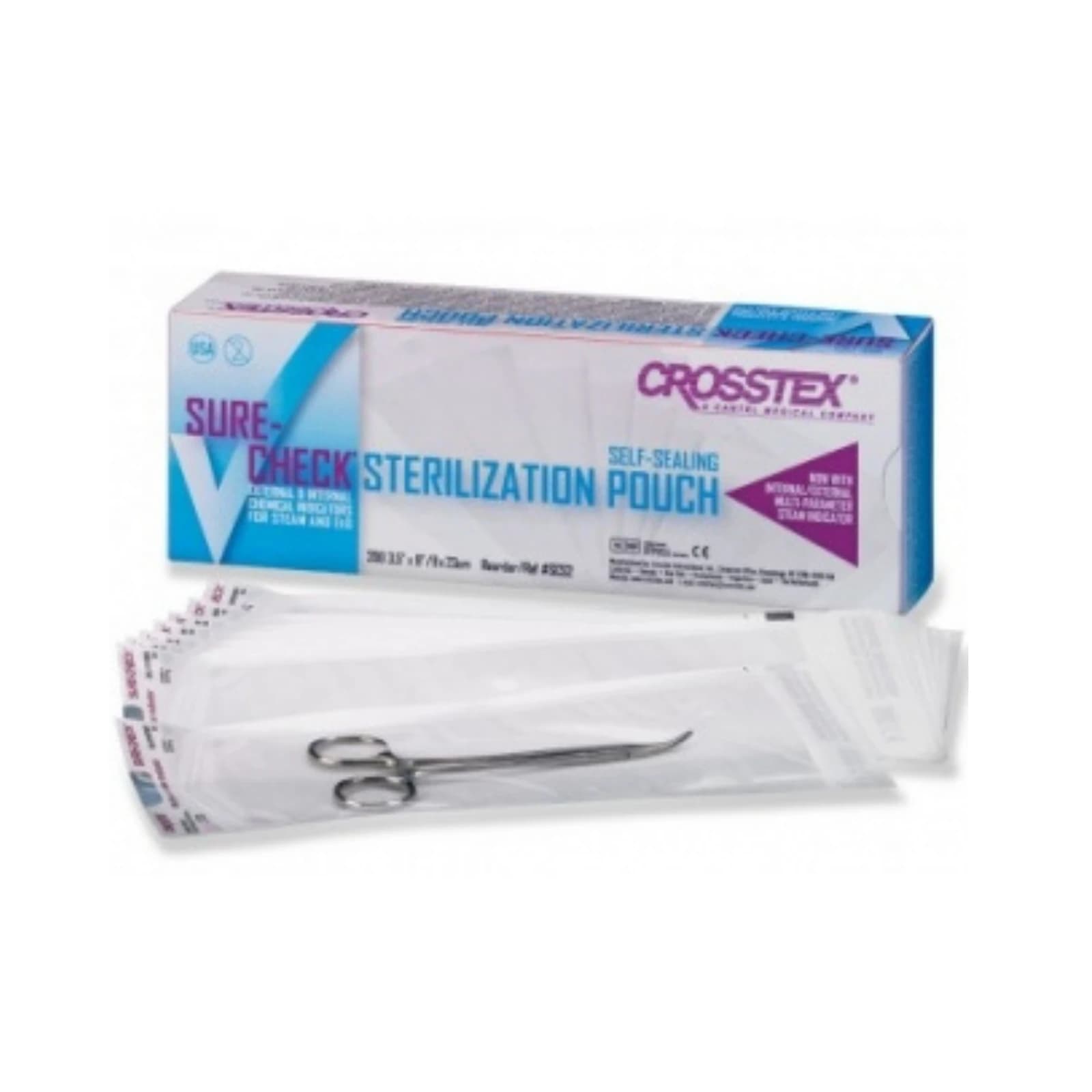 Crosstex Sure-Check Self-Seal Sterilization Pouches, 3.5" x 9", 500/Box, SCS25 thumbnail 9