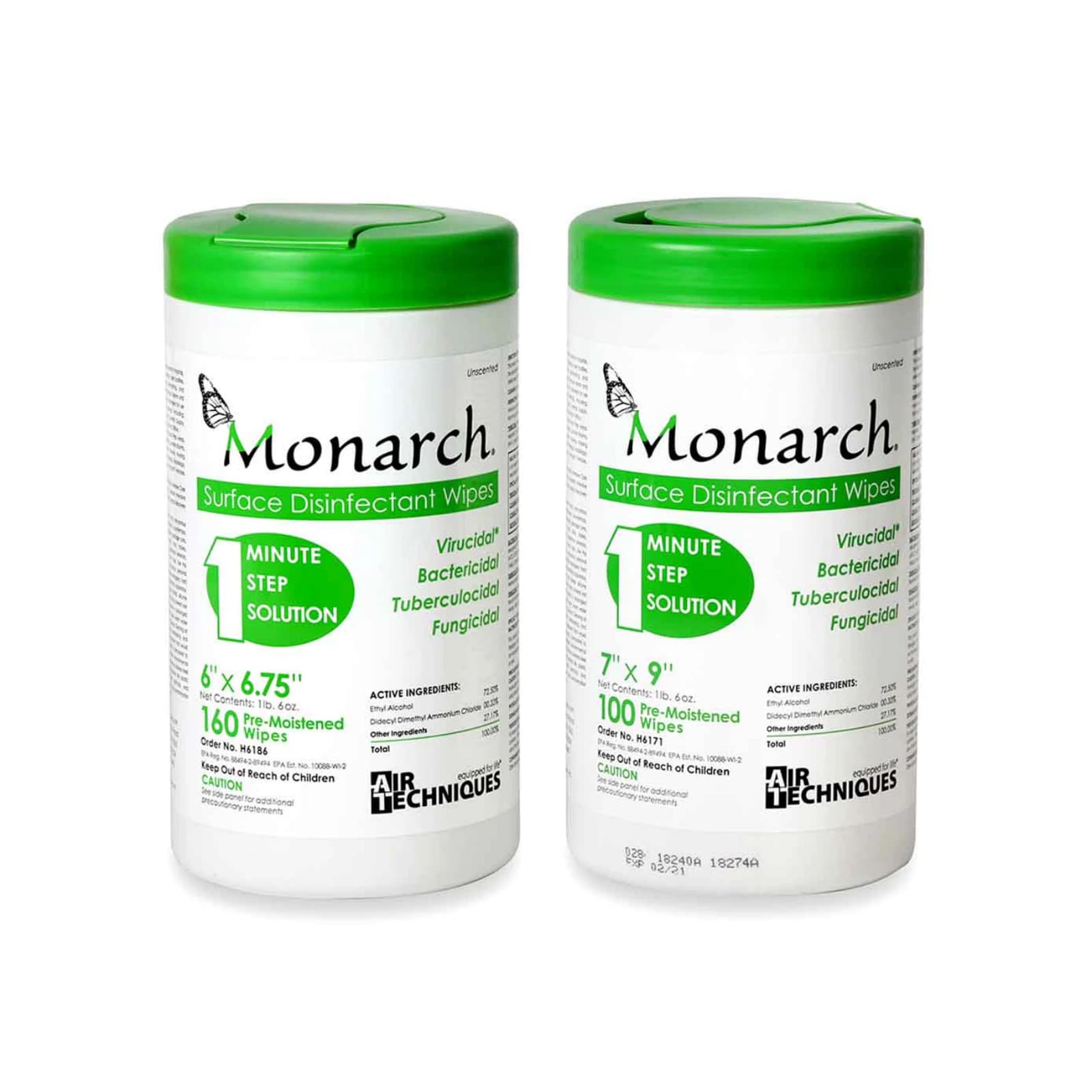 Monarch Surface Disinfectant Wipes, X-Large, 7" x 9", 100/Canister, H6171 thumbnail 6