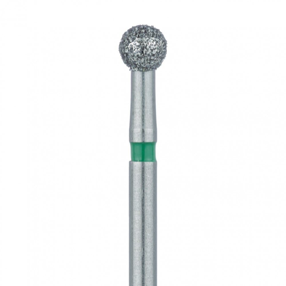 Meisinger Multi-Use Diamond Bur, Friction Grip, Round, 801G, 2.7 mm, Coarse, Green, 5/Pk, 801G-027-FG thumbnail 4