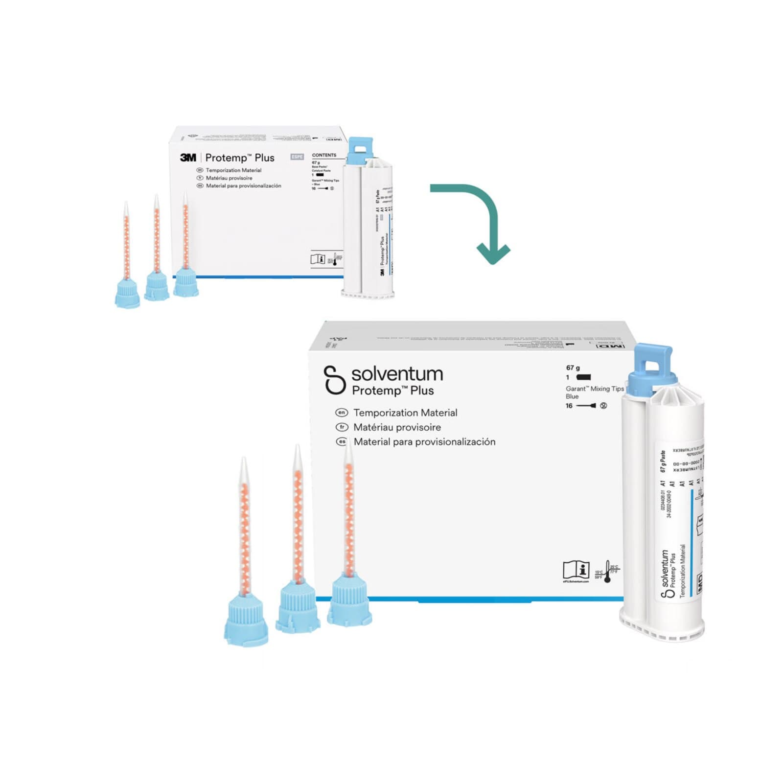 Protemp Plus Temporization Material Refill, Shade A1, 50 ml Cartridge with 16 Blue Mixing Tips, 1/Pk, 46955 thumbnail 6
