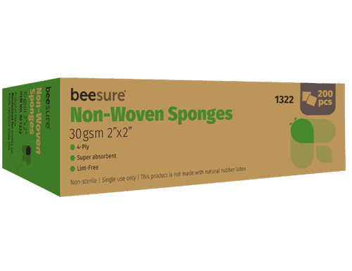 BeeSure Non-Woven Sponge, 2" x 2", 4-Ply Rayon/Polyester, Non-Sterile, 5000/Case, BE1322 thumbnail 3