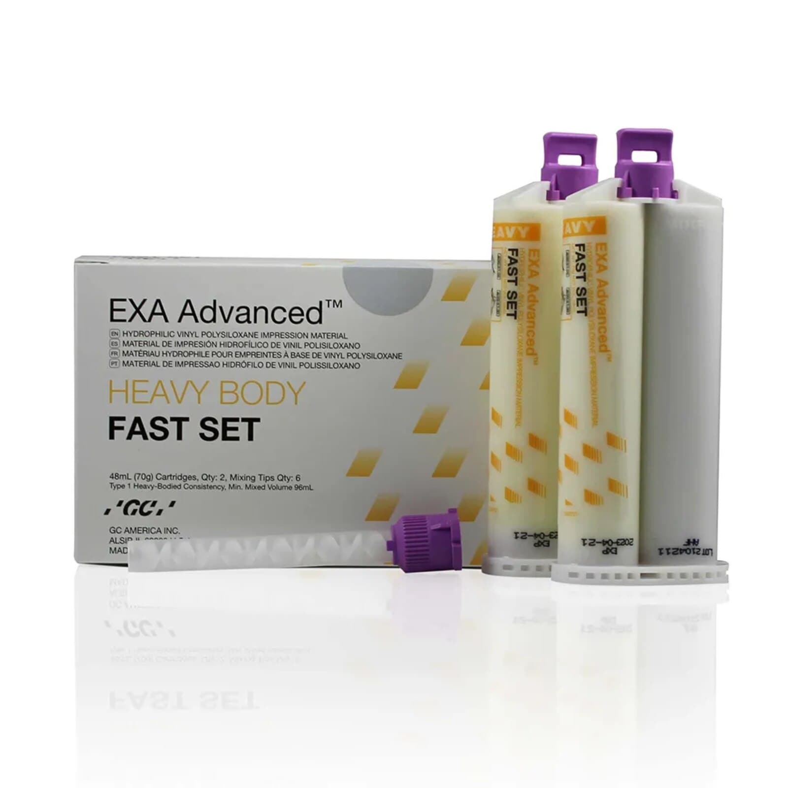 EXA Advanced VPS Impression Material, Heavy Body, Fast Set, 48 mL Cartridges, 32/Pk, 139120 thumbnail 2
