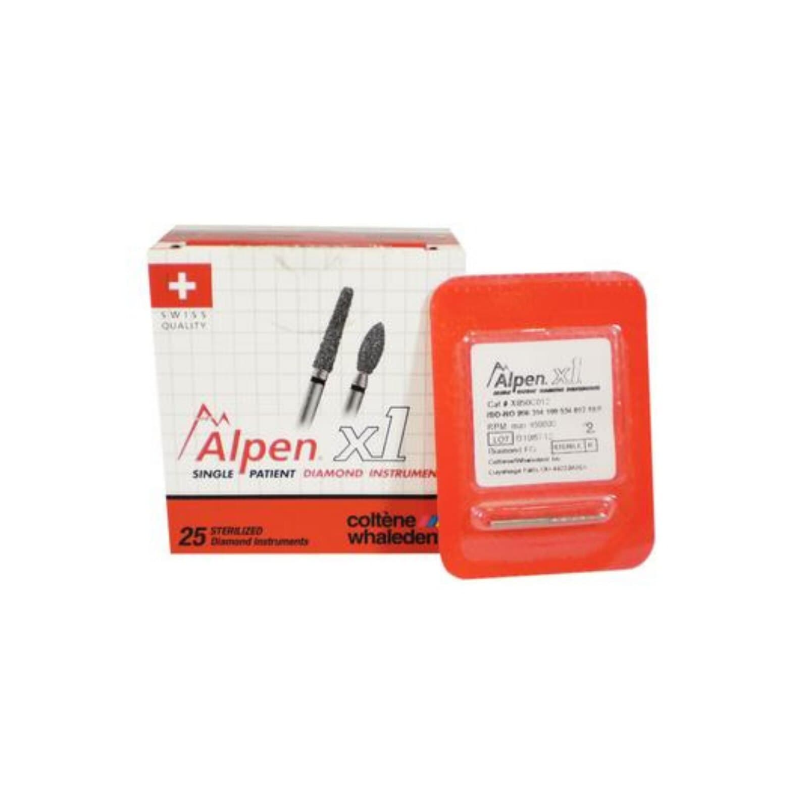 Alpen x1 Single-Use Diamond Bur, FG, Round End Cylinder, #881-009C, Coarse, Green, 0.9 mm, 25/Pk, X881C009 thumbnail 2
