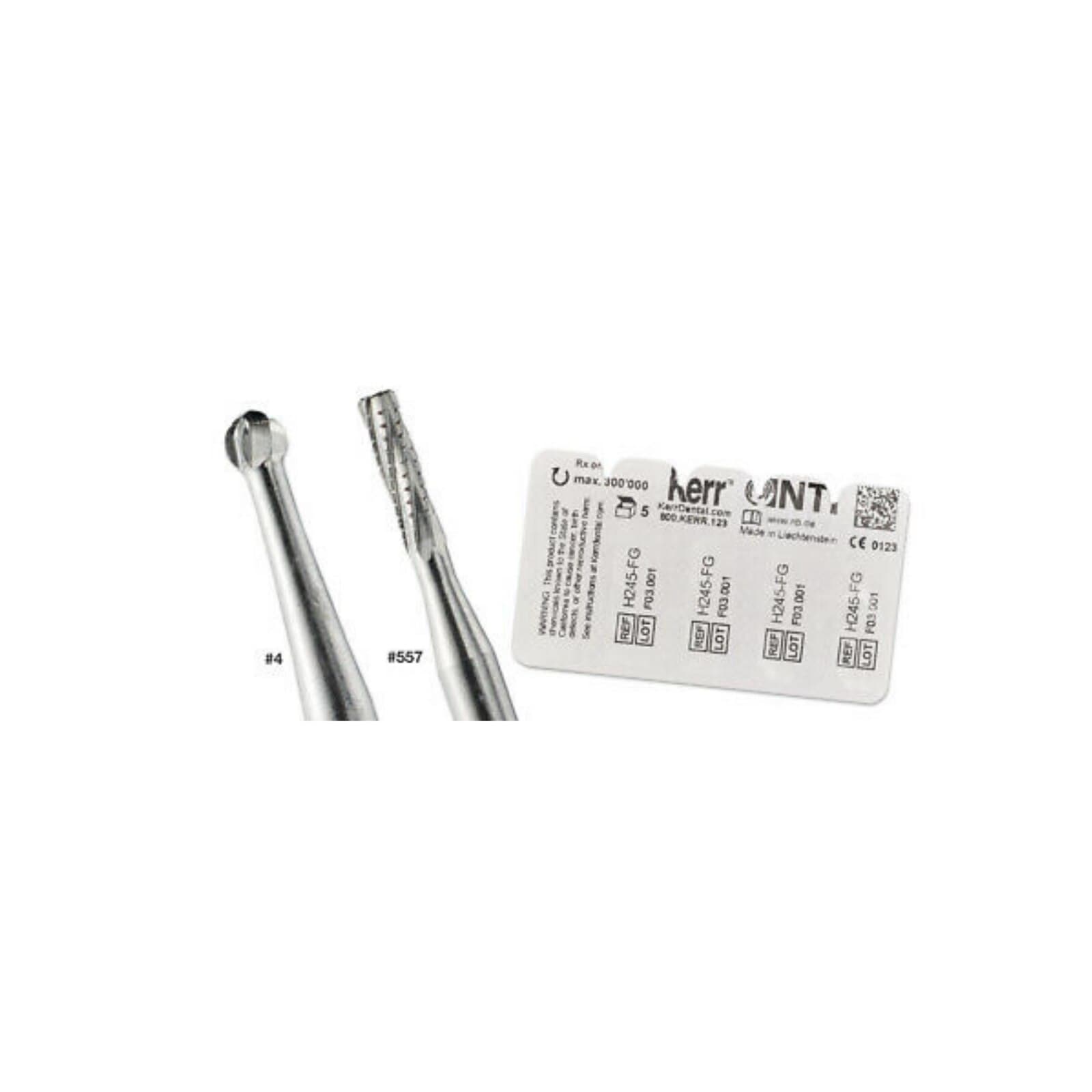NTI 2-Piece Operative Carbide Burs, FG, Round End Cylinder #1557, 1.0 mm Diameter, 4.2 mm Head Length, 100/Pkg, H1557-FG100 thumbnail 2