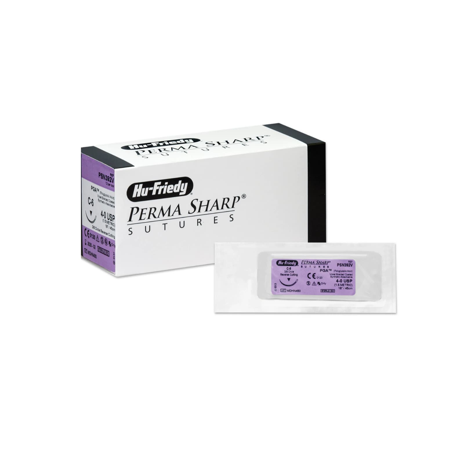 Hu-Friedy Perma Sharp Chromic Gut Suture, 4-0, 18", C-3 Premium Reverse Cutting Needle, 3/8 Circle, 12/Box, PSN1654C thumbnail 6