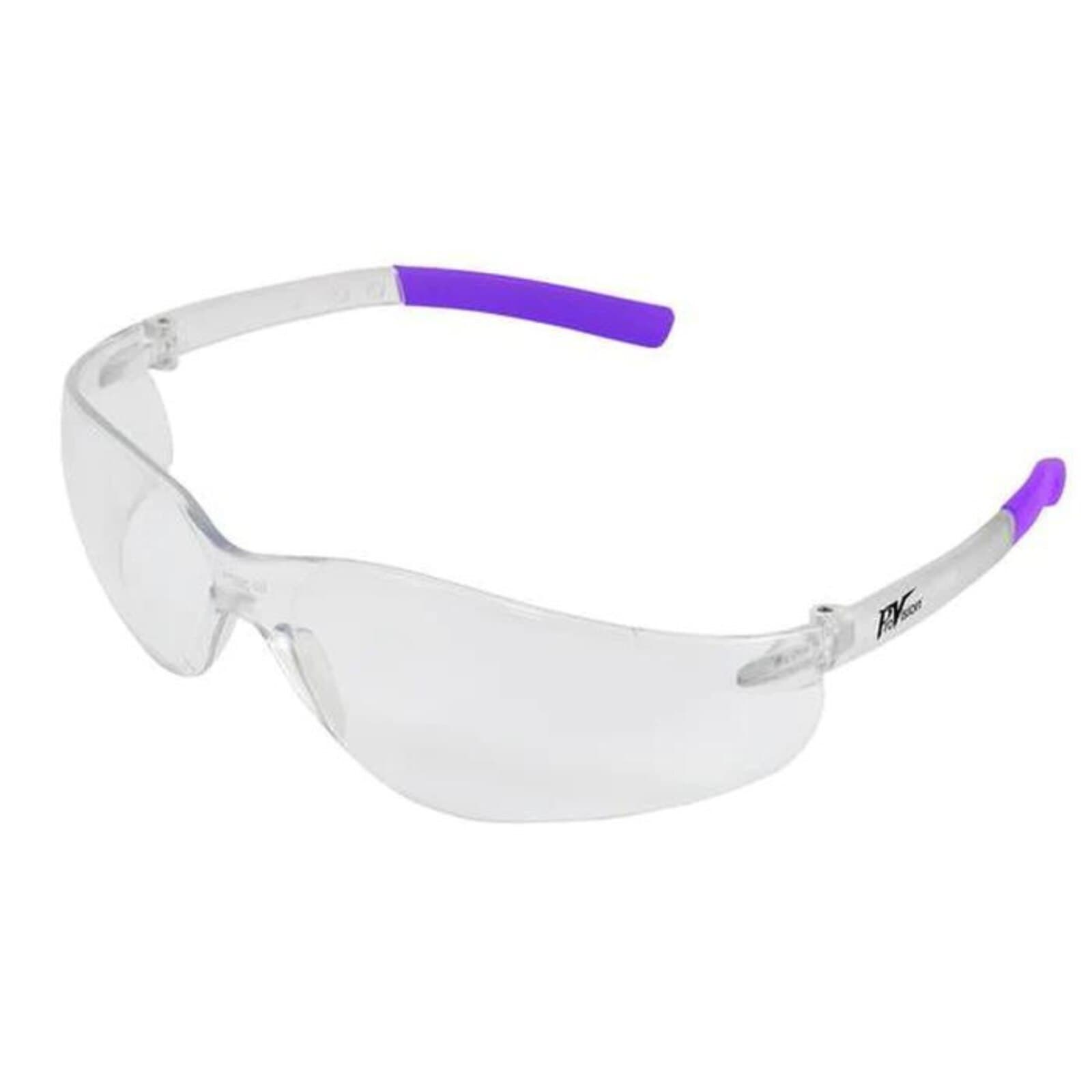 ProVision Clarity Safety Eyewear, Clear Frame/Clear Lens, Lavender Tips, 24g, Each, 3605L thumbnail 2