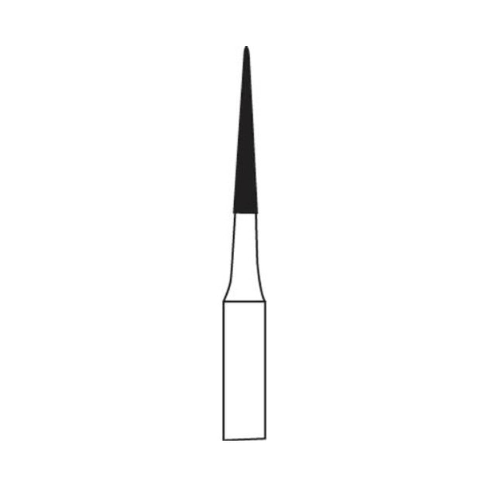 NTI T.D.F. Series Diamond Bur, Super Fine, TDF9, #135-014, FG, 1.4 mm Head, 9.0 mm Length, Yellow, 5/Pk, SF135-014 thumbnail 2