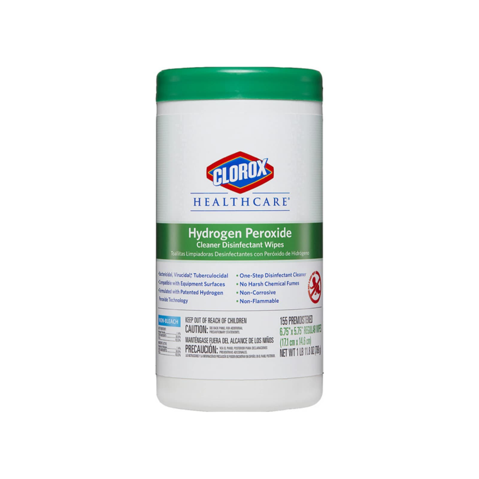 Clorox Healthcare Hydrogen Peroxide Cleaner Disinfectant Wipes, 6.75" x 5.75", 155/Can, 30825 thumbnail 2