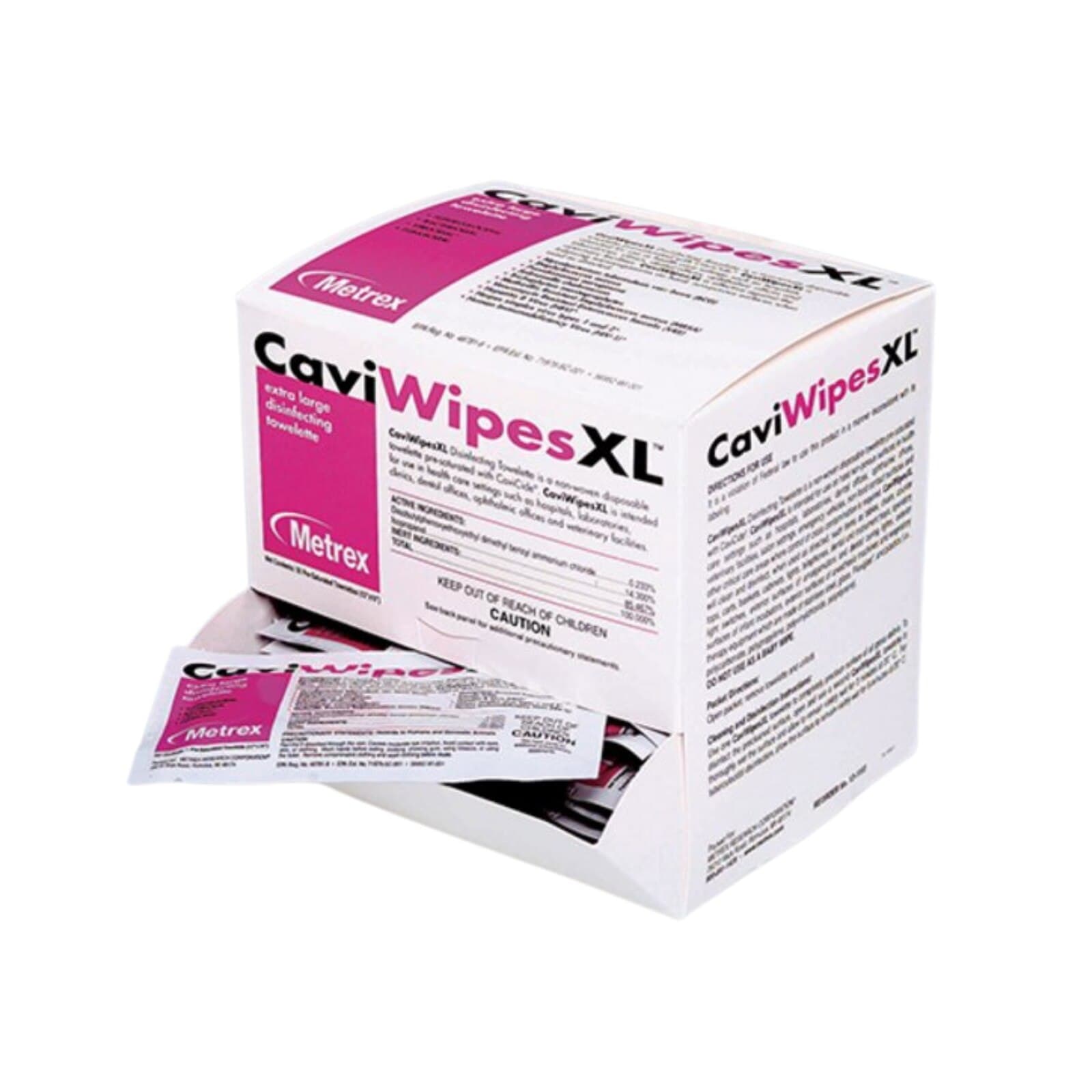CaviWipes1 Surface Disinfectant Wipes, Extra Large, 9 in x 12 in, Individually Wrapped, 50/Box thumbnail 2