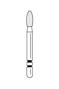 Two Striper Diamond Burs, FG, Football, 290.4, 1.9 mm Major/0.7 mm Minor Diameter, 4 mm Length, Very Fine, Yellow, 5/Pk, 2015204 thumbnail 3