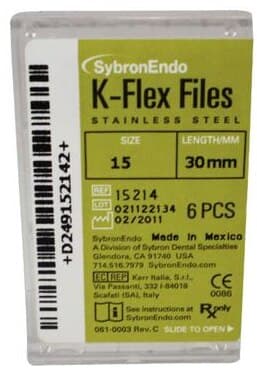 Kerr K-Flex Stainless Steel Hand Files, 30 mm, #15, White, 6/Pk, 15214 thumbnail 12