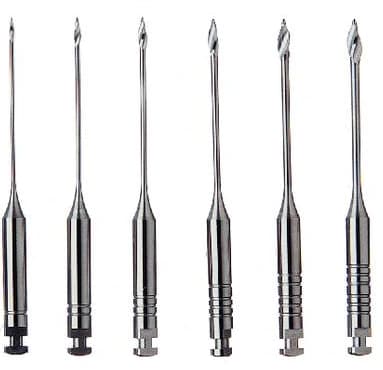 Kerr Gates Glidden Drills, RA, 18mm, Assorted Sizes #1-#6, 6/Pk, 17289 - Gates Glidden Drills RA 18mm 1-6 Asstd 6/Pk - Image 1
