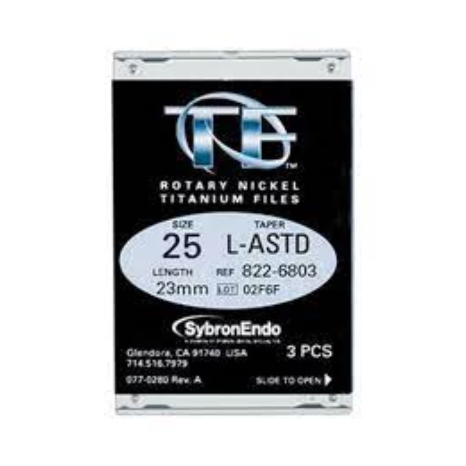 TF Twisted Files NiTi Rotary Endodontic Files, Assorted Large, Size 25, 23mm, 3/Pkg, 822-6803 thumbnail 3