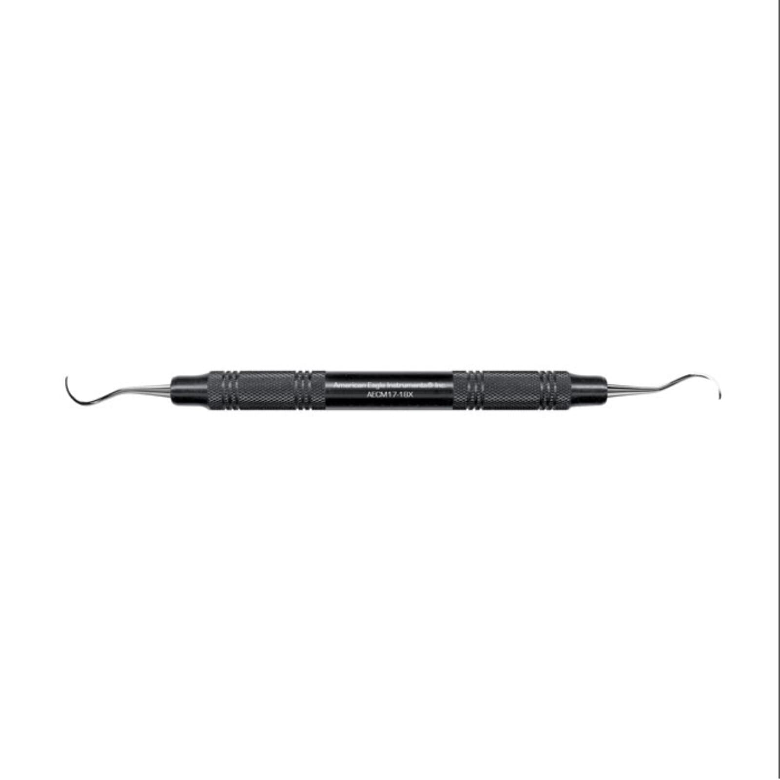 American Eagle McCall Universal Curette #17/18, Double End, 3/8" Wide Blade, EagleLite Resin Black Handle, AECM17-18X thumbnail 2