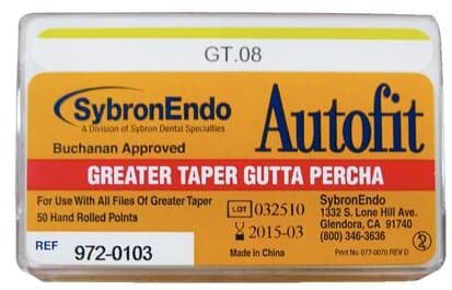 Kerr AutoFit Greater Taper Gutta Percha Points, 0.08 Taper, Yellow, 50/Pk, 972-0103 thumbnail 8