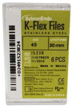 Kerr K-Flex Stainless Steel Hand Files, 30 mm, #45, White, 6/Pk, 15238 thumbnail 4