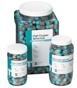 Zenith Type-T High Copper Spherical Amalgam Alloy Capsules, Fast Set, 1 Spill, 400 mg, Aqua/Royal Blue, 500/Pack, 61035 thumbnail 2