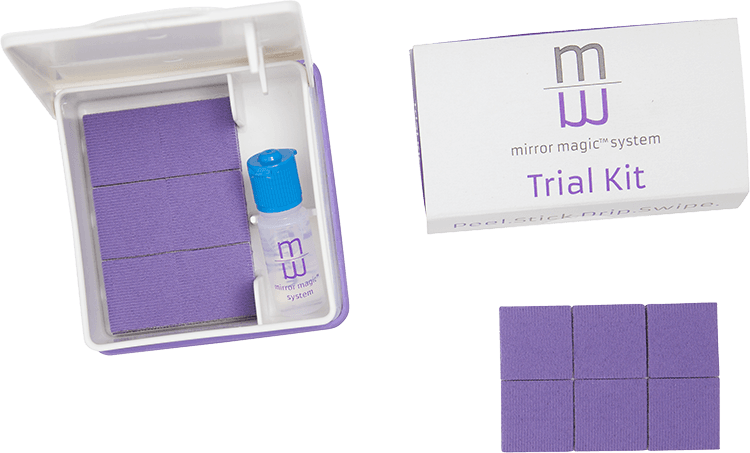 Mirror Magic Anti-Fog System Trial Kit, 2 x 6 ml Anti-Fog Solution Bottles & 24 Swipe Pads, 50R200 thumbnail 3