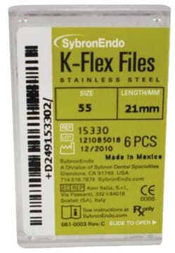 Kerr K-Flex Endodontic Files, #55, 21mm, Red, Stainless Steel, 6/Pack, 15330 thumbnail 8