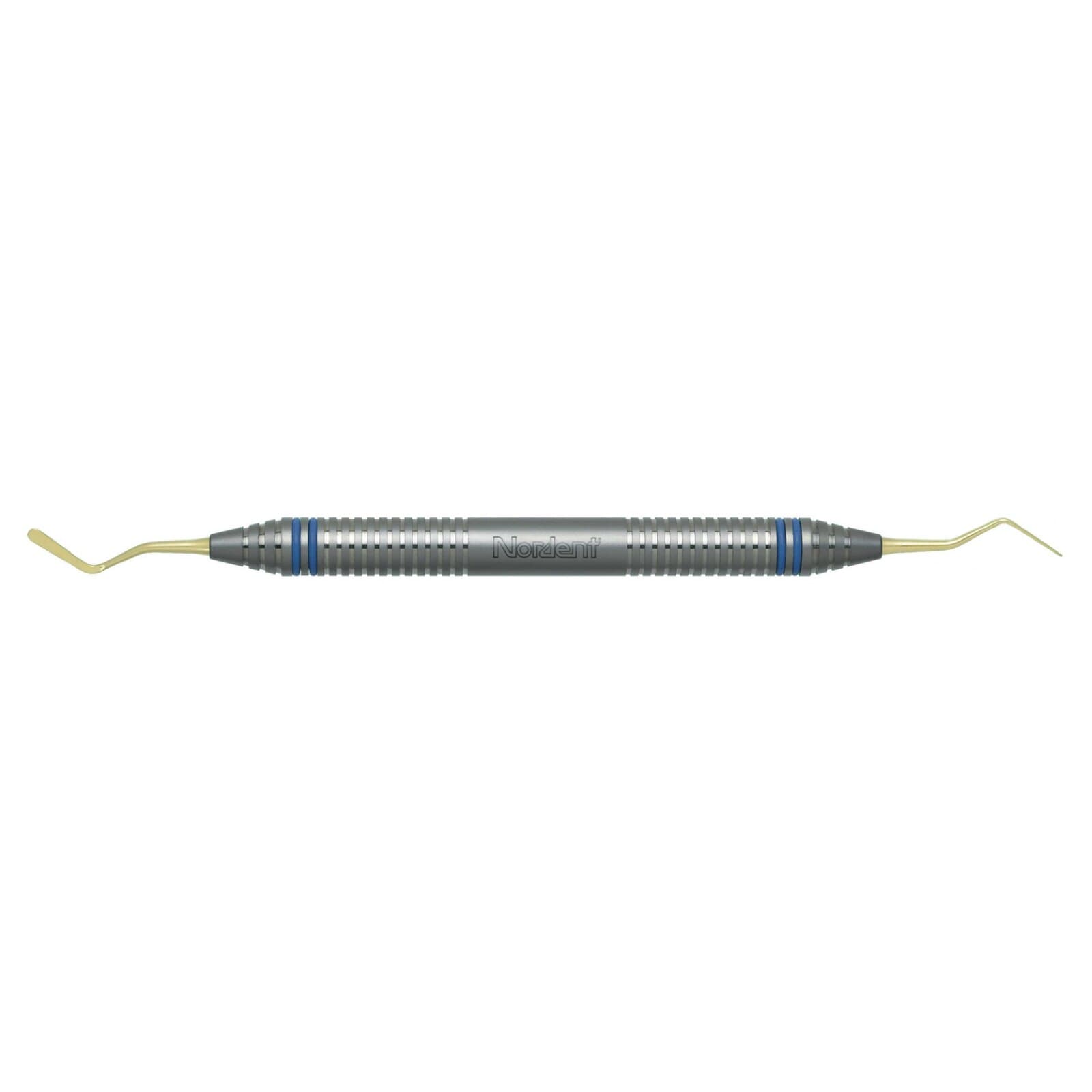 Nordent Composite Placement Instrument, Double-Ended, Double Paddle #4, Titanium Nitride Coated, DuraLite ColorRings Handle, 4T thumbnail 2