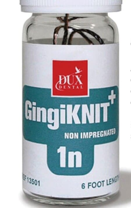 GingiKNIT+ Non-Impregnated Knitted Retraction Cord, Size 2N, Large, White with Red Strand, 72 in/Bottle, 13502 thumbnail 2