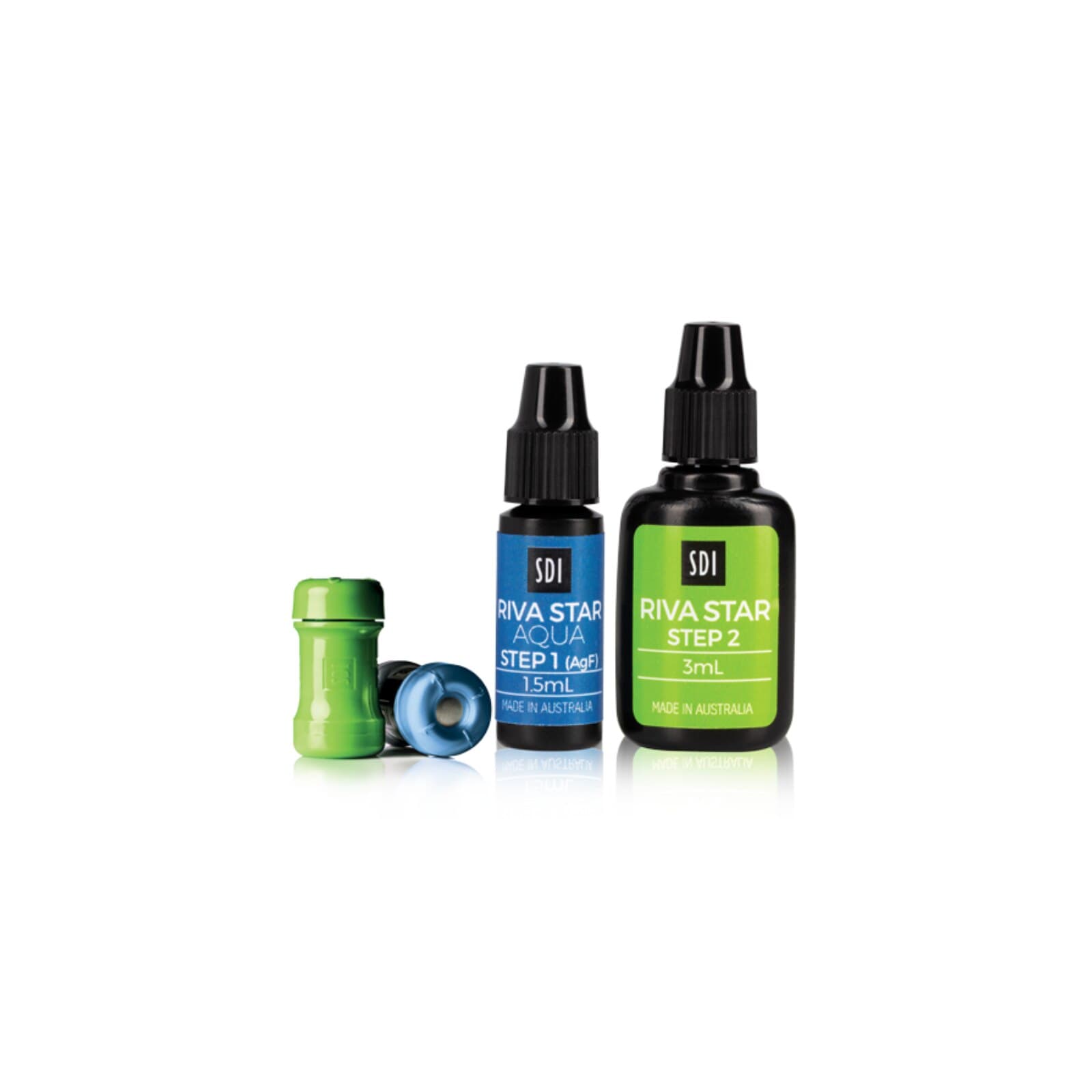 SDI Riva Star Aqua Bottle Kit, 2-Step Silver Fluoride Desensitizer, 1.5 mL Step 1 + 3 mL Step 2, 8800532 thumbnail 2