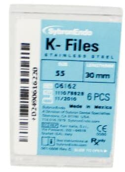 Kerr K-Files, Stainless Steel, 30 mm, #55, Red, 6/Pk, 06162 thumbnail 8
